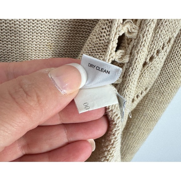 Banana Republic Open Front Cardigan Sweater Womens Medium Beige Silk Clean Girl - Picture 7 of 8